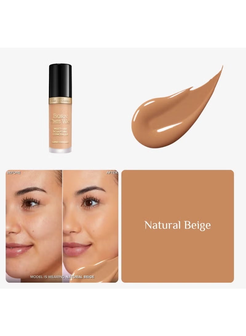 Too FacedCosmetics Born This Way Super Coverage Multi-Use Sculpting Concealer Light Beige - Image 3
